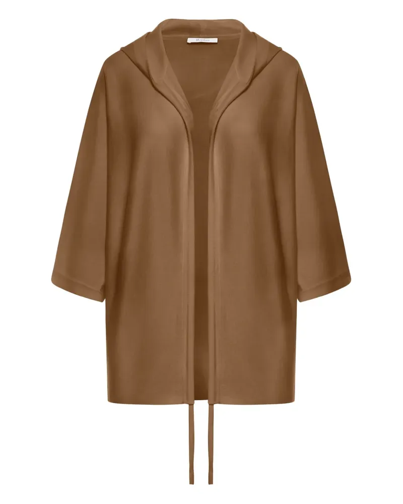 Max Mara Strickmantel mit Kapuze - Braun Braun