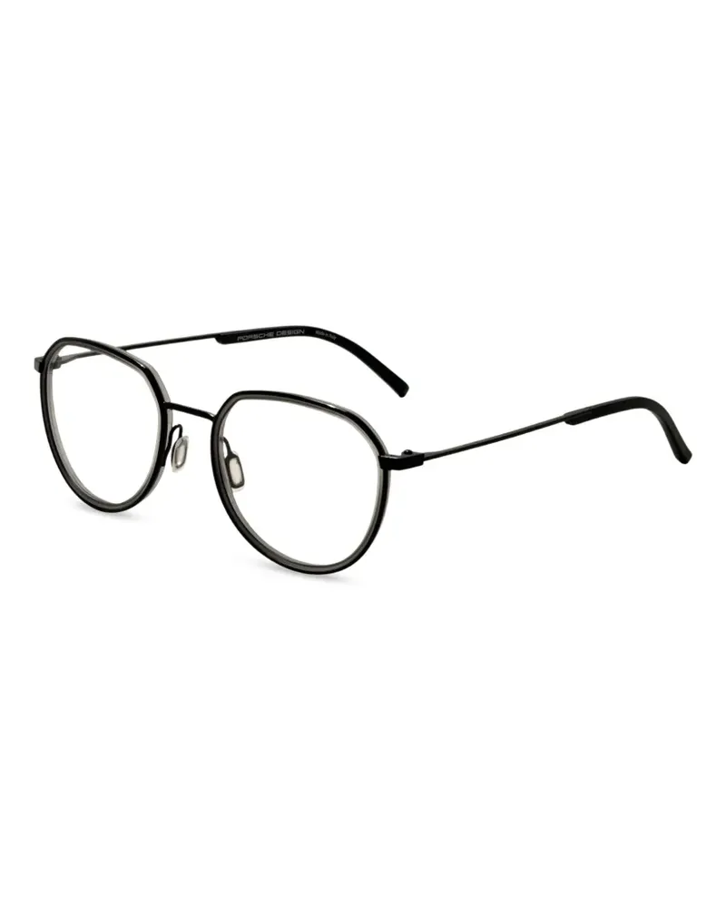 Porsche Design Brille mit rundem Gestell - Schwarz Schwarz