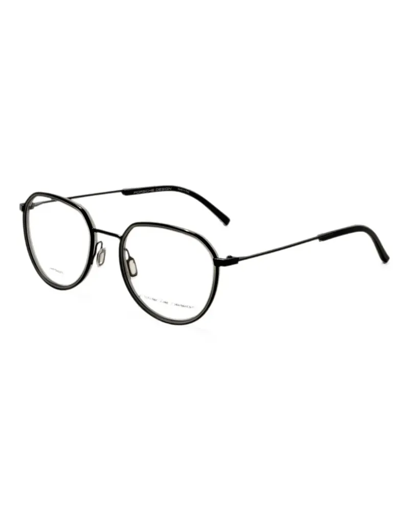 Porsche Design Brille mit rundem Gestell - Schwarz Schwarz