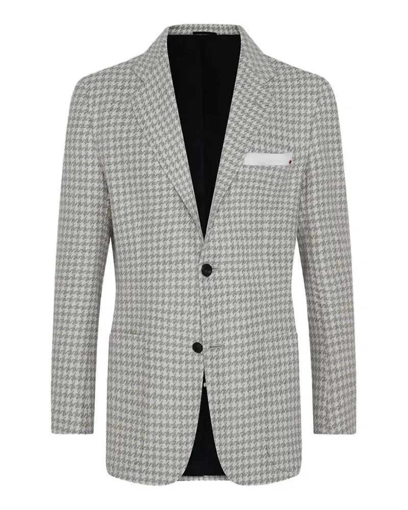 Kiton Sakko mit Hahnentrittmuster - Grau Grau