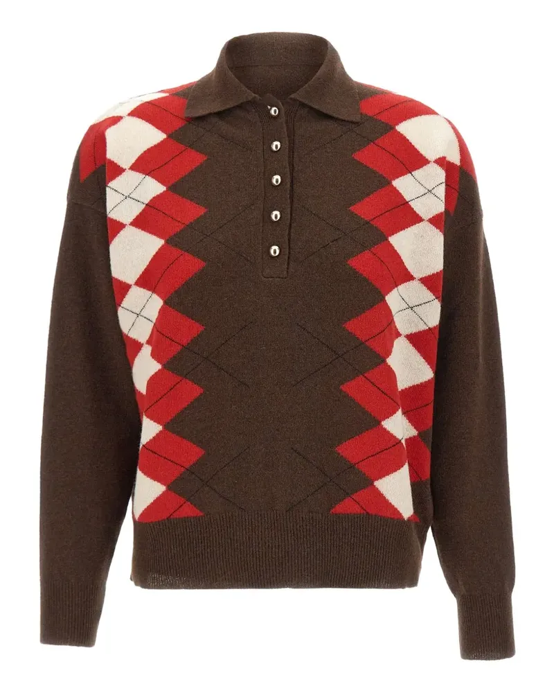 MARELLA Sequoia argyle-pattern sweater - Braun Braun