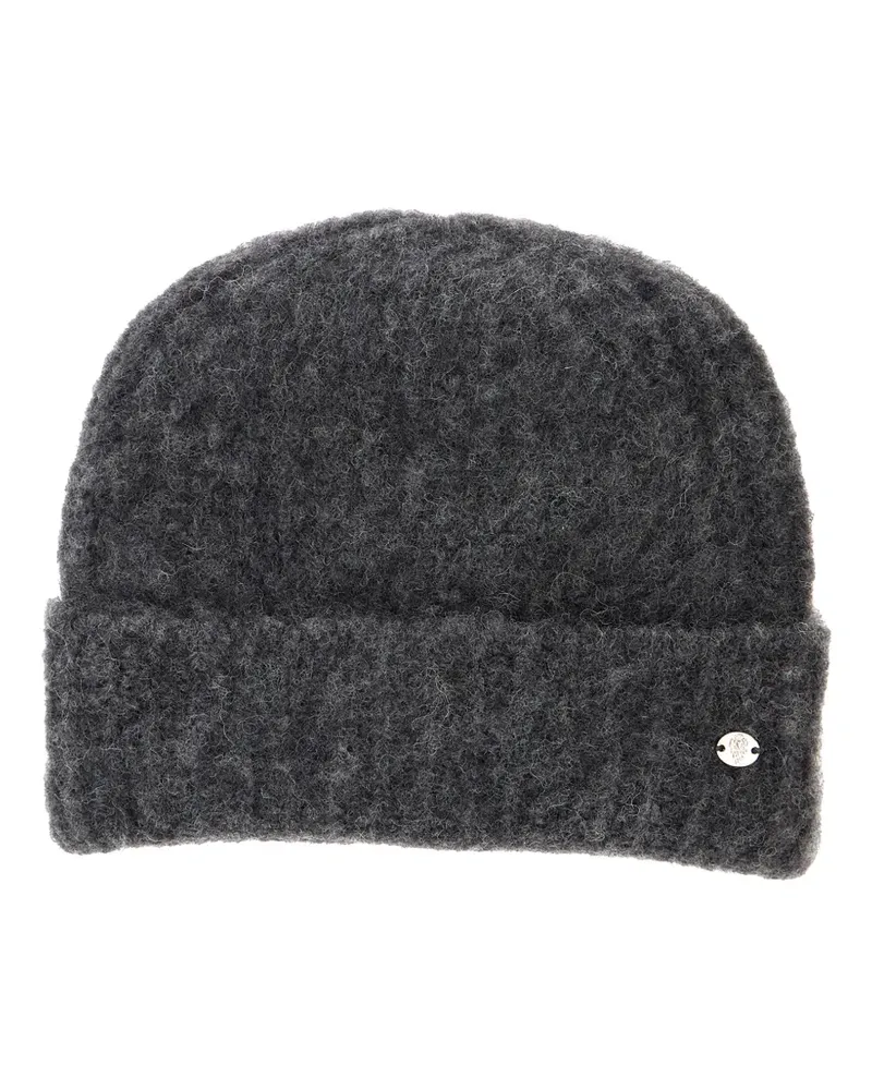 Helen Kaminski Gestrickte Beanie mit Logoplakette - Grau Grau