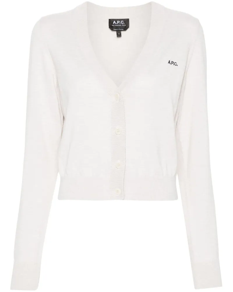 A.P.C. Berenice Cardigan mit Logo-Stickerei - Nude Nude