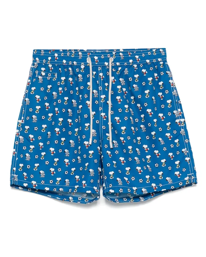 MC2 Saint Barth x Peanuts™ Snoopy Badeshorts mit Fussball-Print - Blau Blau