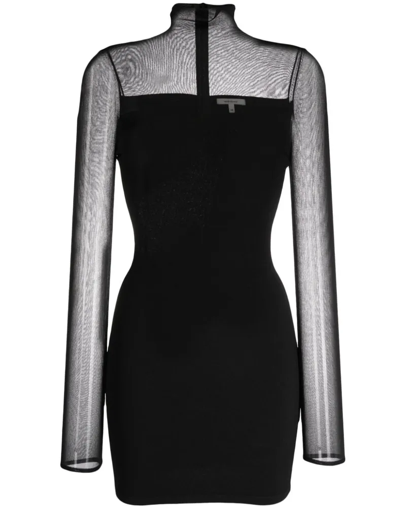 Nensi Dojaka Minikleid mit transparenten Einsätzen - Schwarz Schwarz