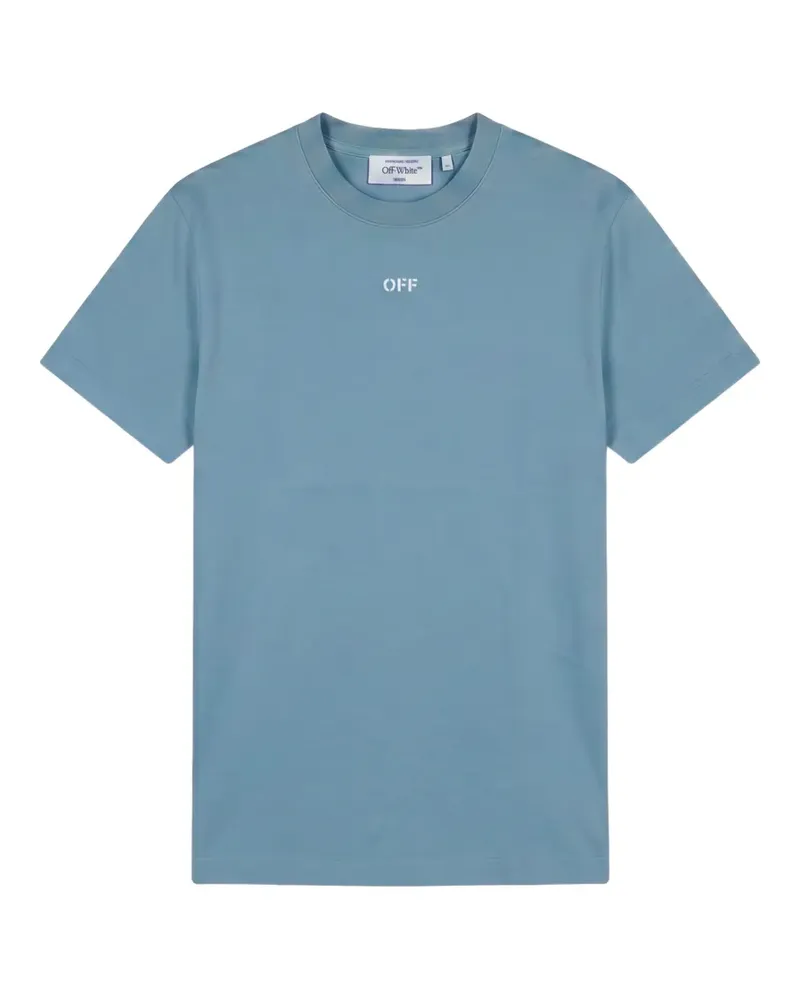 OFF-WHITE T-Shirt mit Logo-Print - Blau Blau