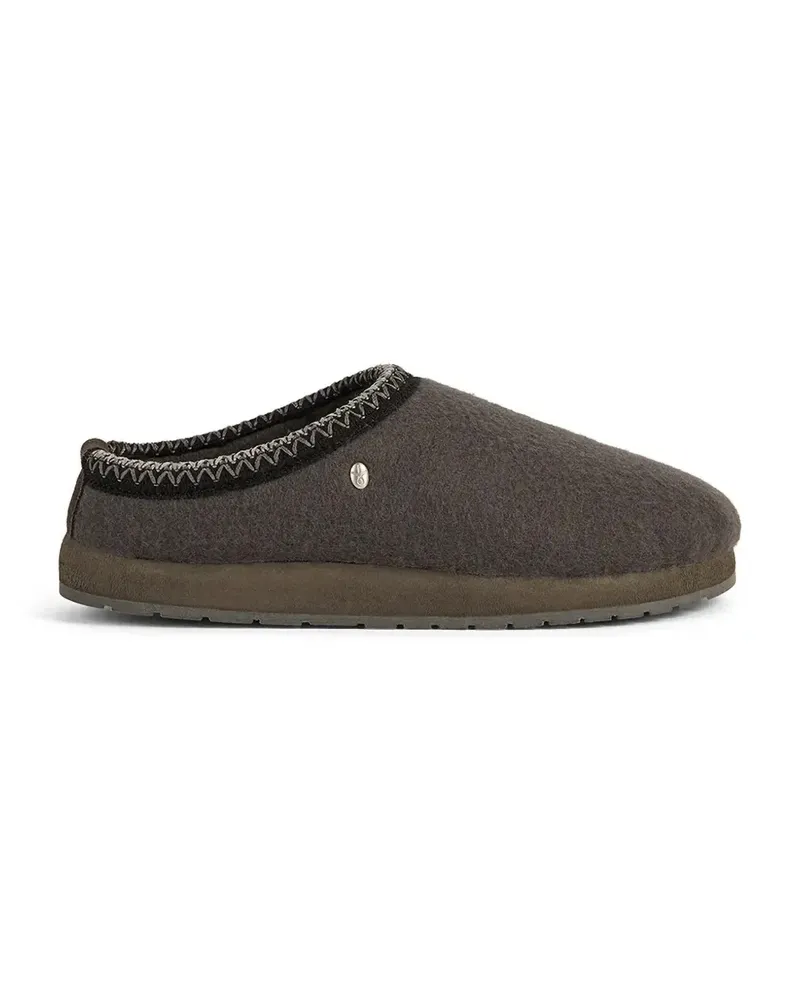 EMU Tay Felt Comfort Slipper mit besticktem Besatz - Grau Grau