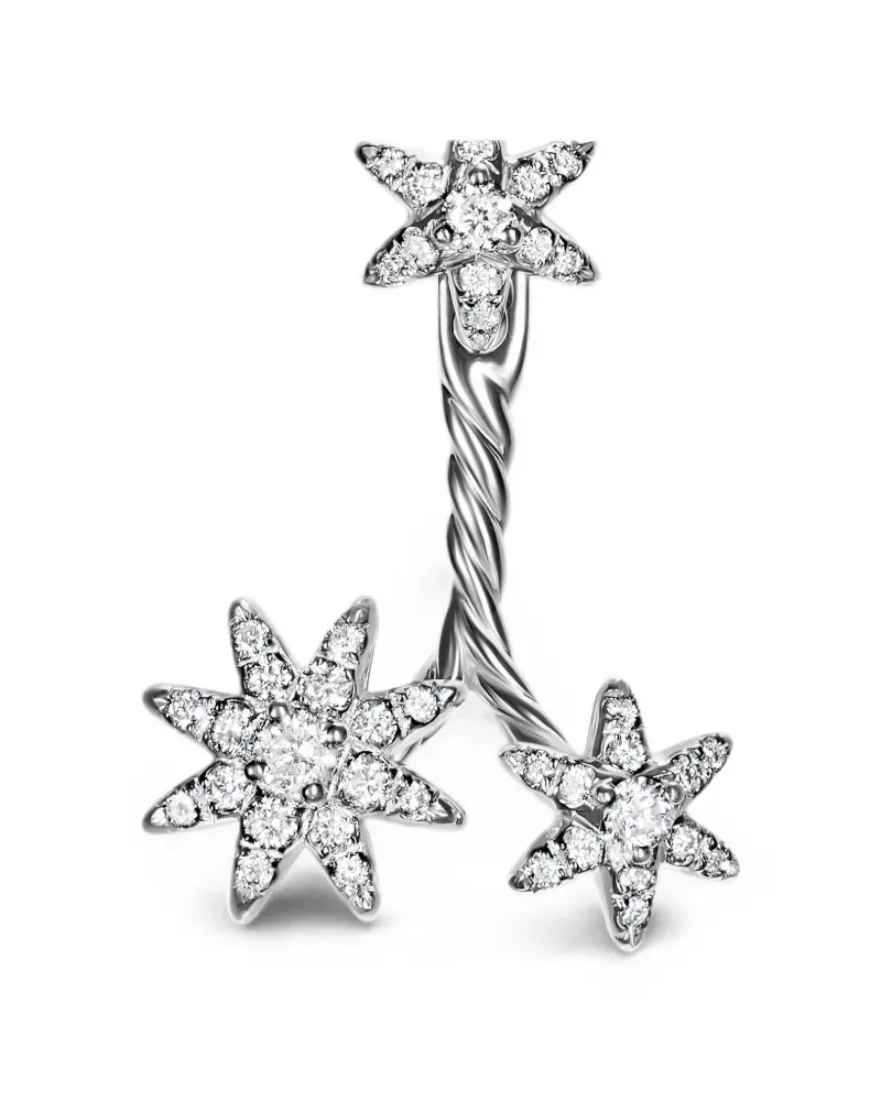 David Yurman Petite Starburst Ohrringe mit Diamanten - Silber Silber