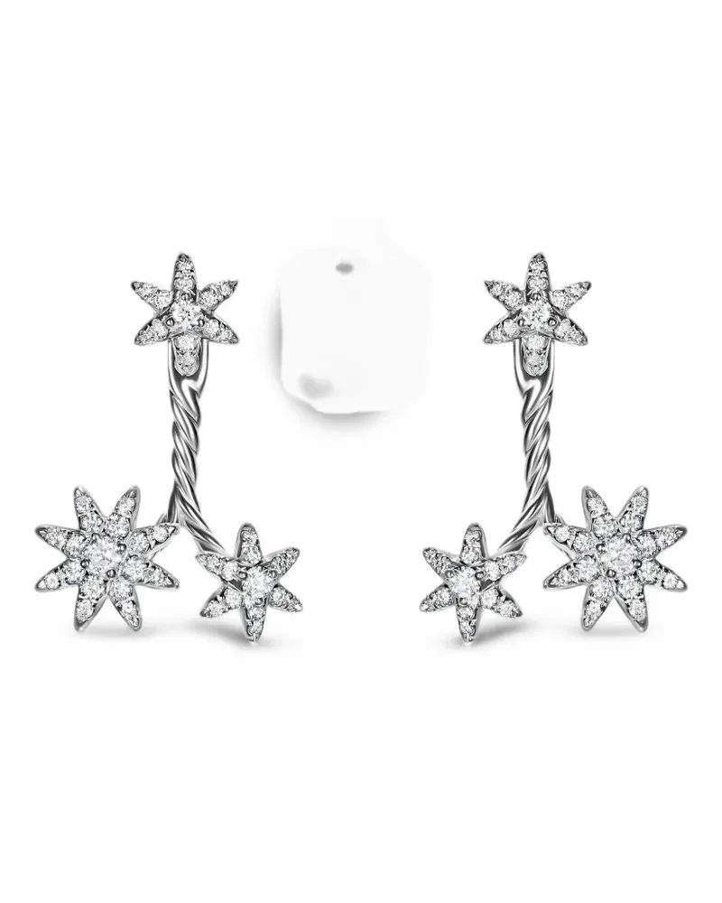 David Yurman Petite Starburst Ohrringe mit Diamanten - Silber Silber