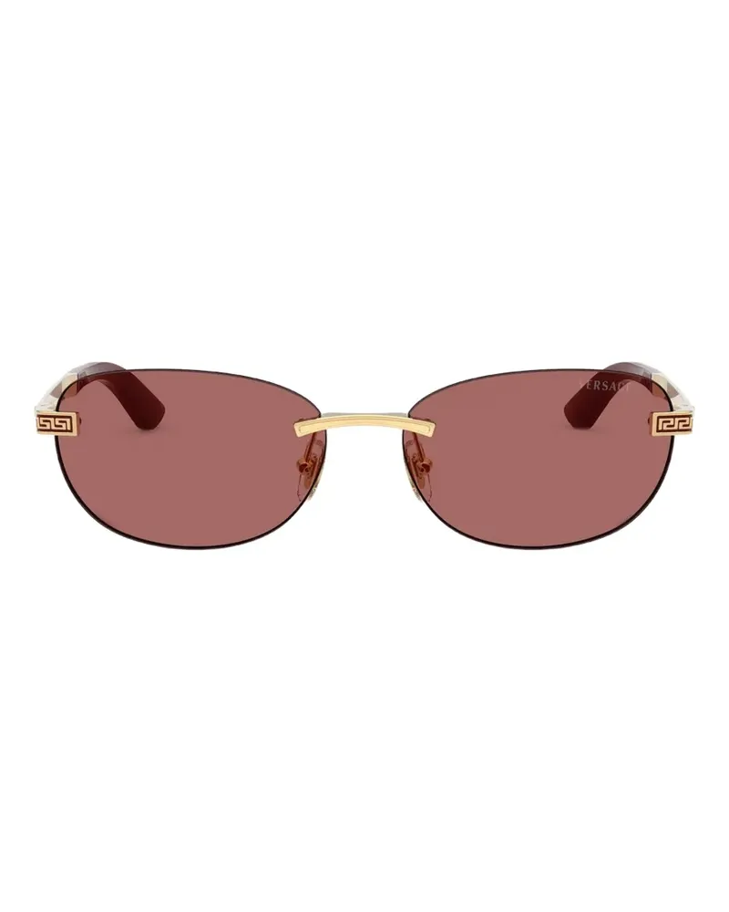 Versace Rahmenlose Sonnenbrille mit ovalem Gestell - Gold Gold