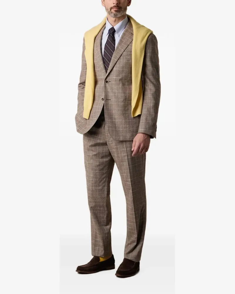 Brooks Brothers Karierter Glen Anzug - Braun Braun