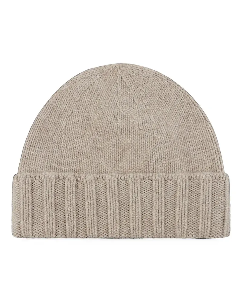Drumohr  Gerippte Beanie aus Kaschmir - Nude Nude
