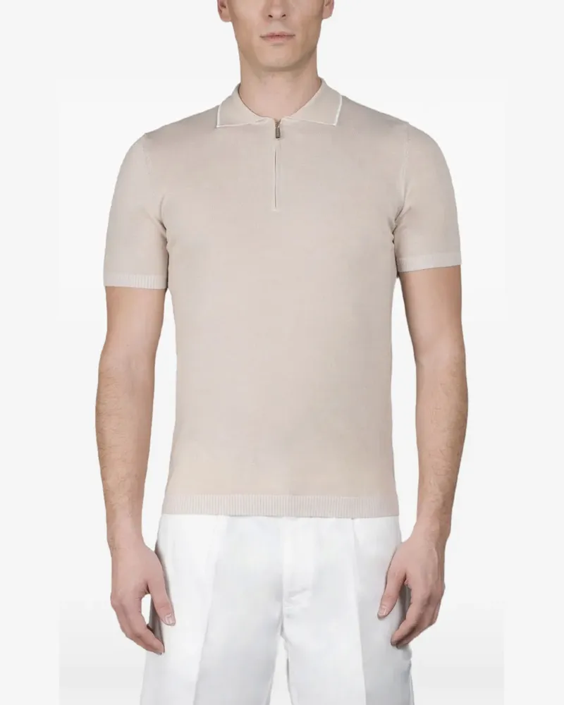 MOORER Kurzärmeliger Pullover - Nude Nude