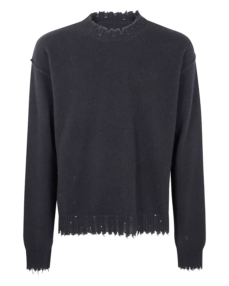 Uma Wang Kaschmirpullover mit ausgefranstem Saum - Schwarz Schwarz