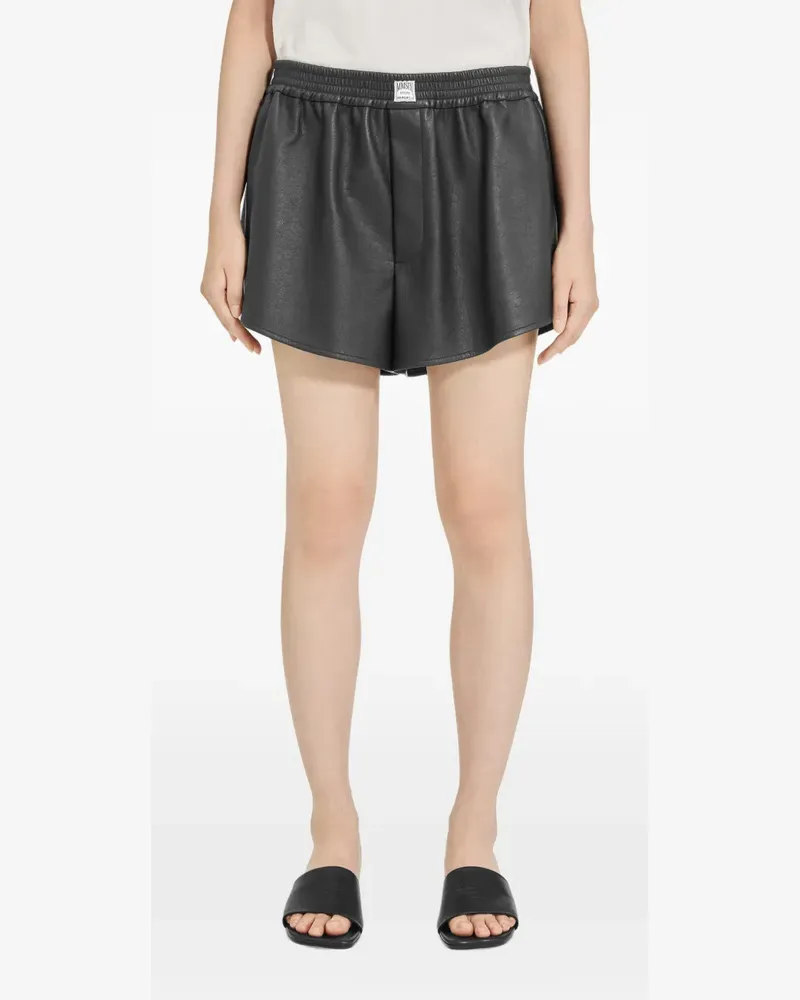 Maison Margiela Shorts aus Faux-Leder mit Stretchbund - Schwarz Schwarz