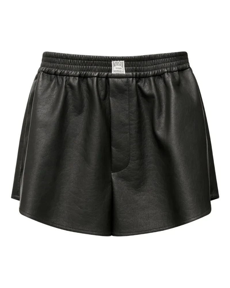 Maison Margiela Shorts aus Faux-Leder mit Stretchbund - Schwarz Schwarz