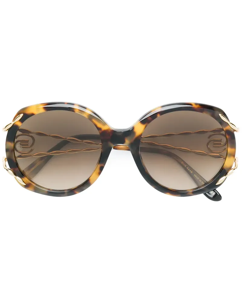 Elie Saab Oversized-Sonnenbrille in Schildpattoptik - Braun Braun