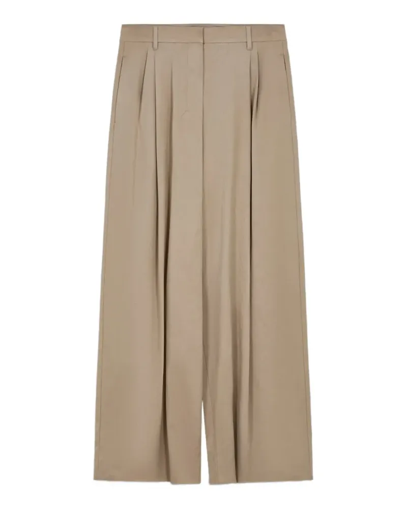 Max Mara pleated wide-leg trousers - Nude Nude