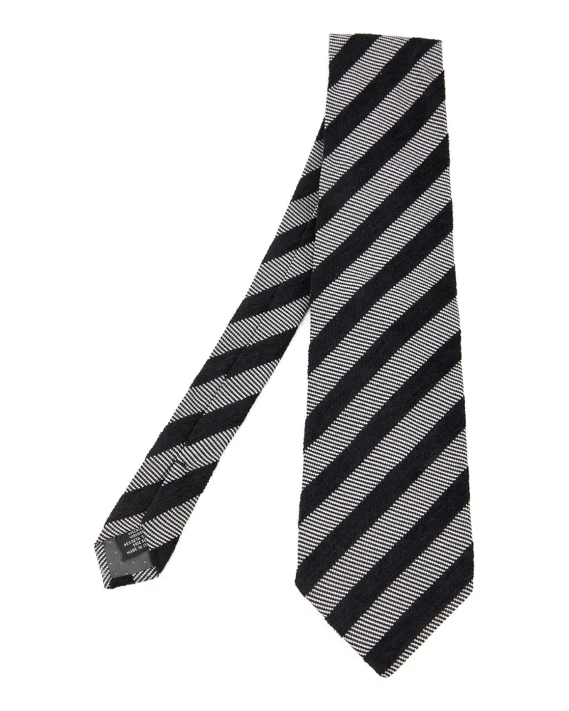 Gianfranco Ferré Jacquard-Krawatte mit diagonalen Streifen - Schwarz Schwarz