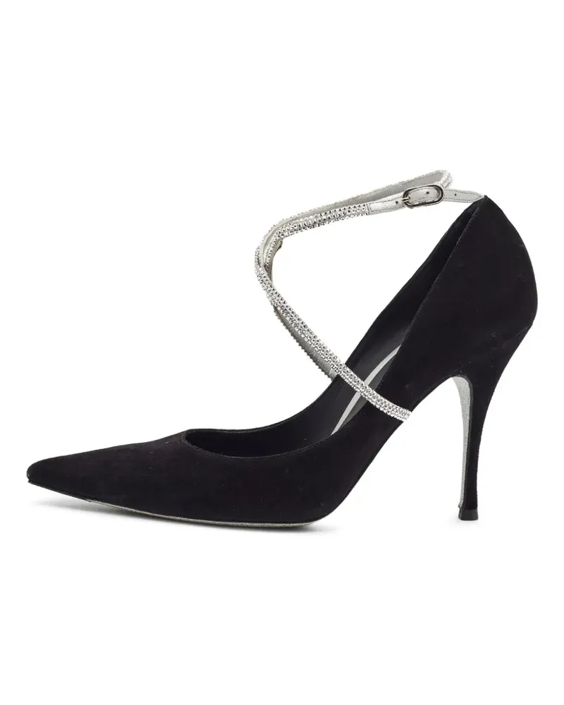 René Caovilla Twista Pumps mit Kristallen - Schwarz Schwarz