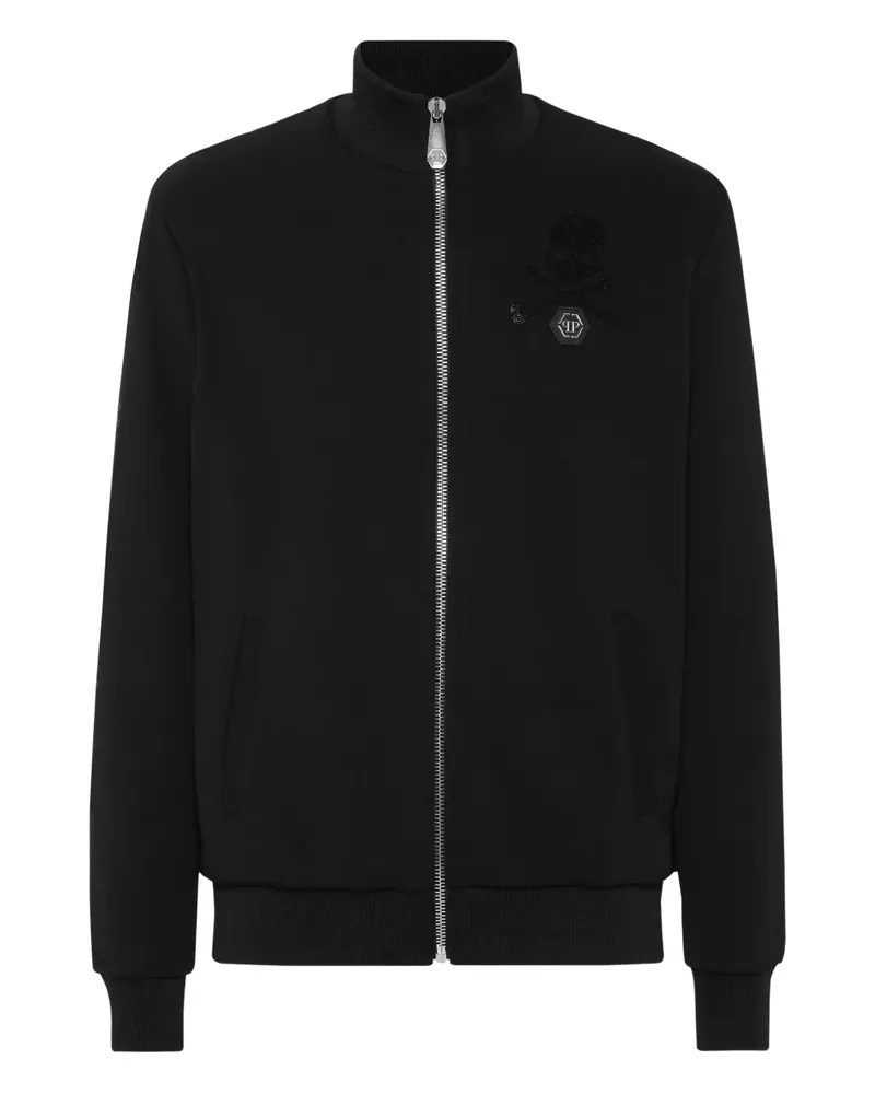 Philipp Plein Bomberjacke mit Totenkopf - Schwarz Schwarz