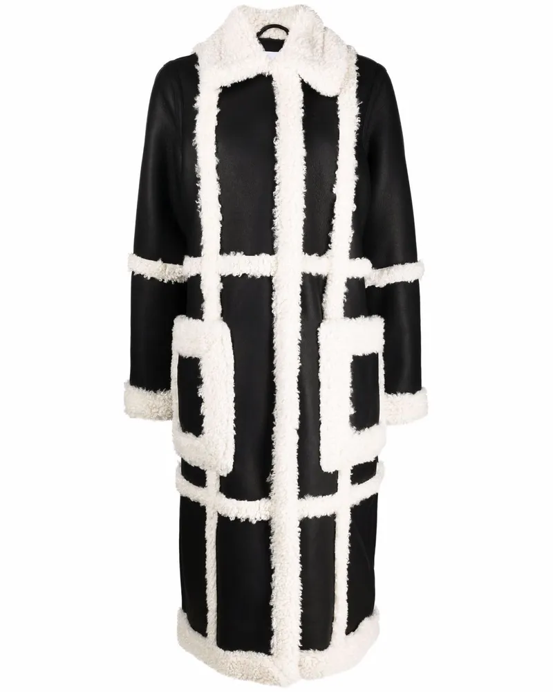 STAND Mantel aus Faux Shearling - Schwarz Schwarz