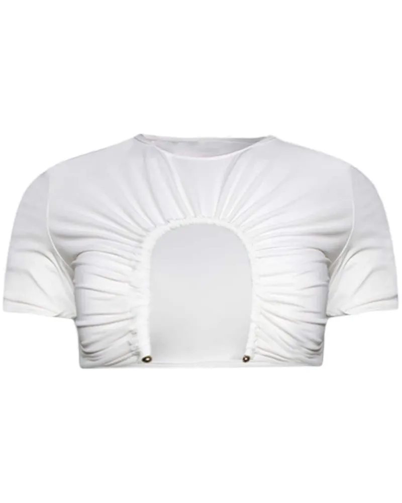 Christopher Esber T-Shirt mit U-Ausschnitt - Weiß Weiß