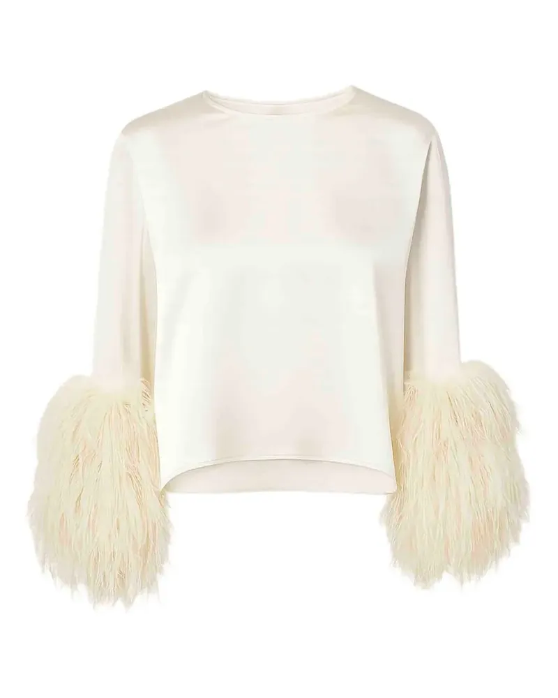 LAPOINTE Bluse mit Straußenfedern - Nude Nude