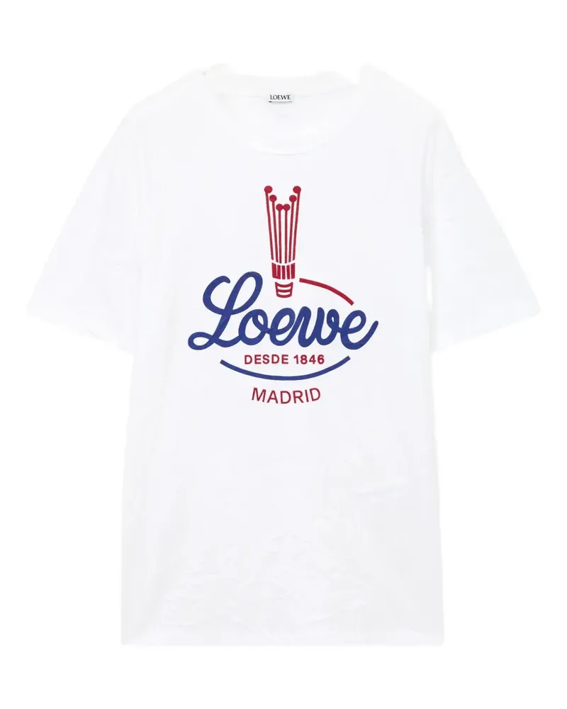 Loewe T-Shirt mit Logo-Print - Weiß Weiß