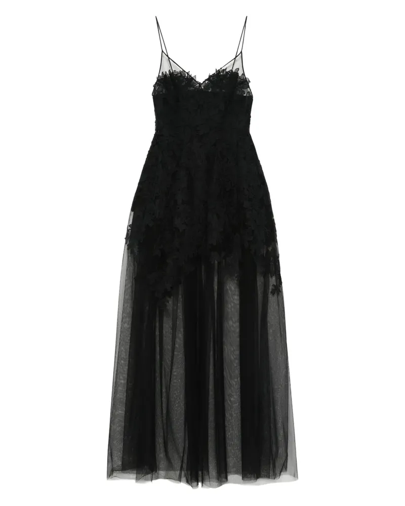 Ermanno Scervino Kleid aus floraler Spitze - Schwarz Schwarz