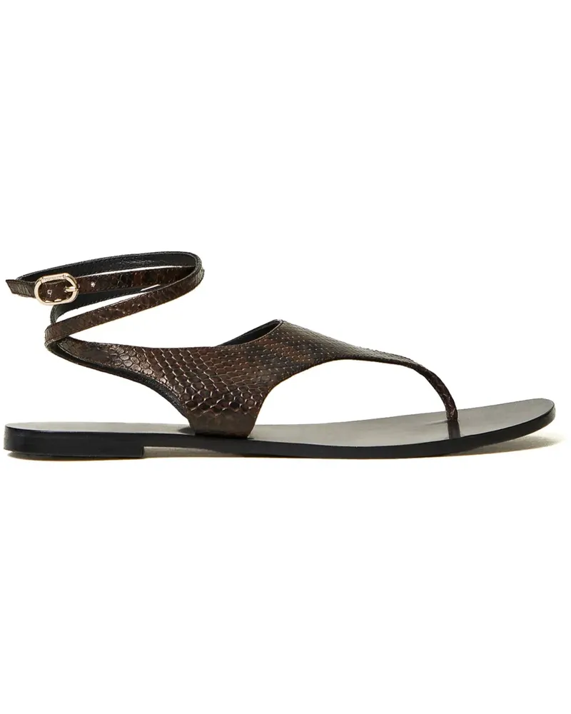 Twin-Set Sandalen mit Schlangenleder-Optik - Braun Braun