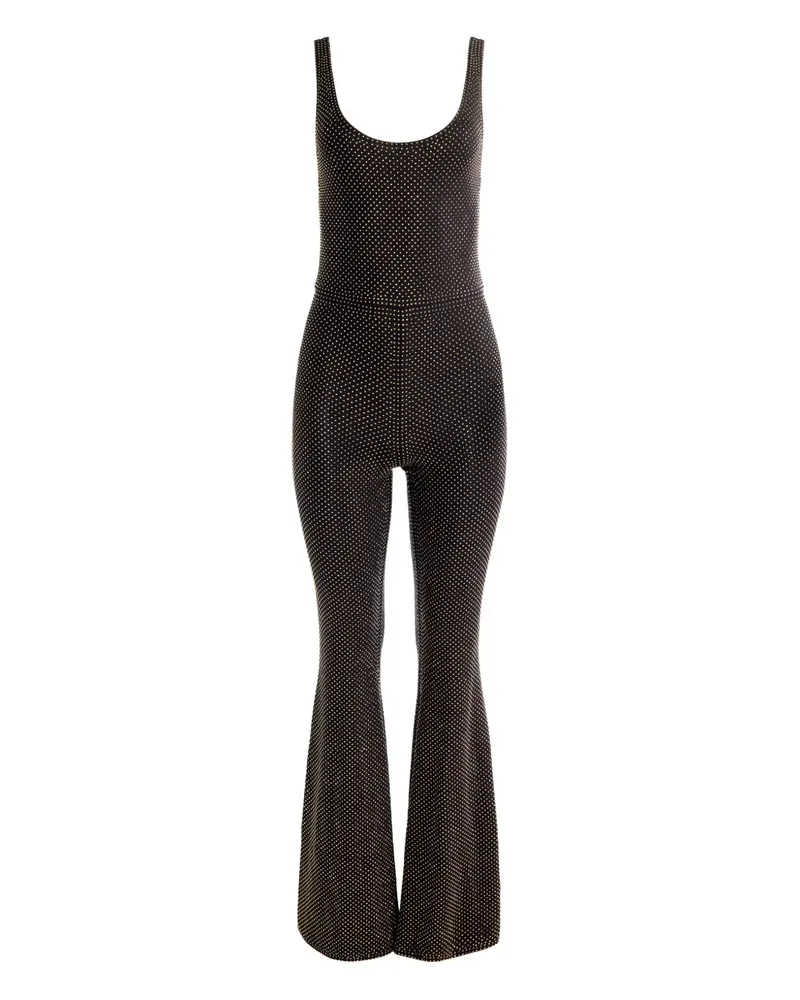 Alice + Olivia Verzierter Teresa Jumpsuit mit ausgestelltem Saum - Schwarz Schwarz