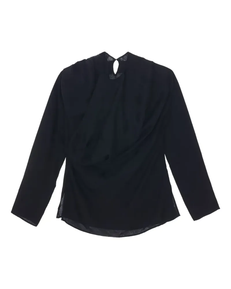 Uma Wang Asymmetrische Bluse mit Drapierung - Schwarz Schwarz
