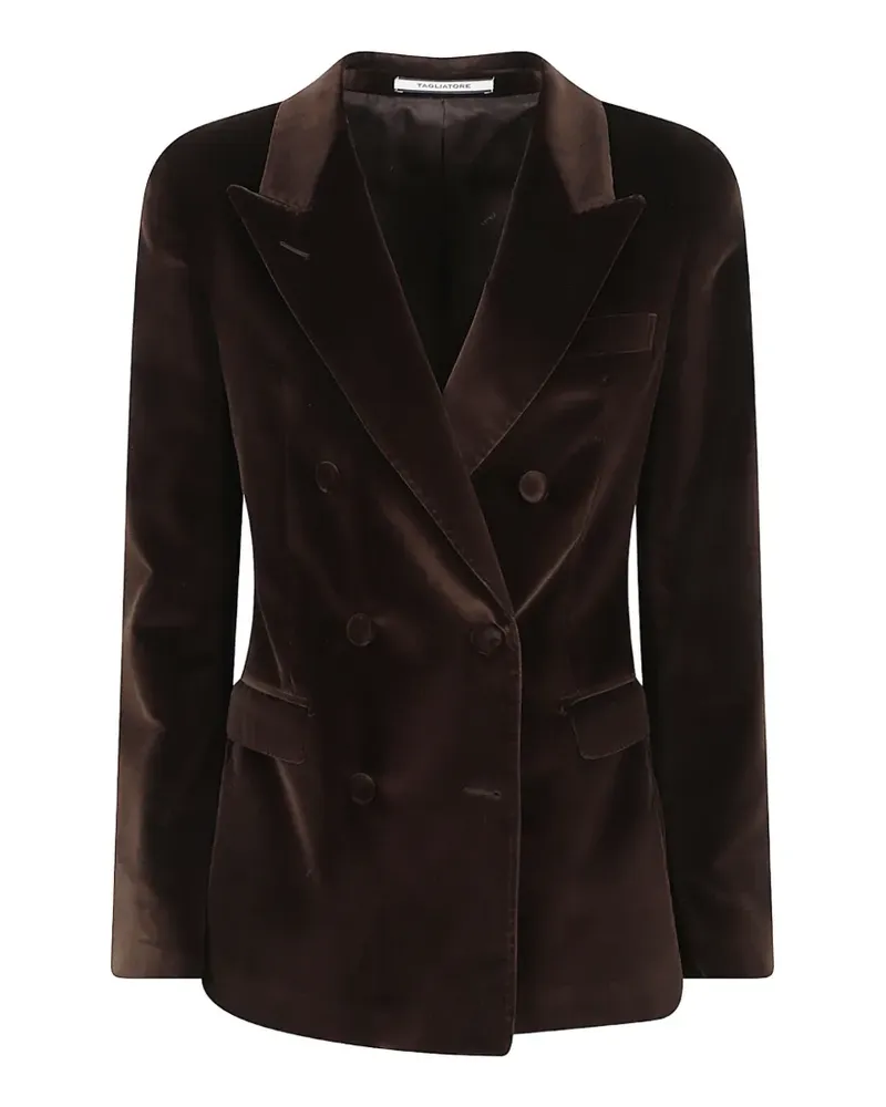 Tagliatore double-breasted velvet jacket - Braun Braun