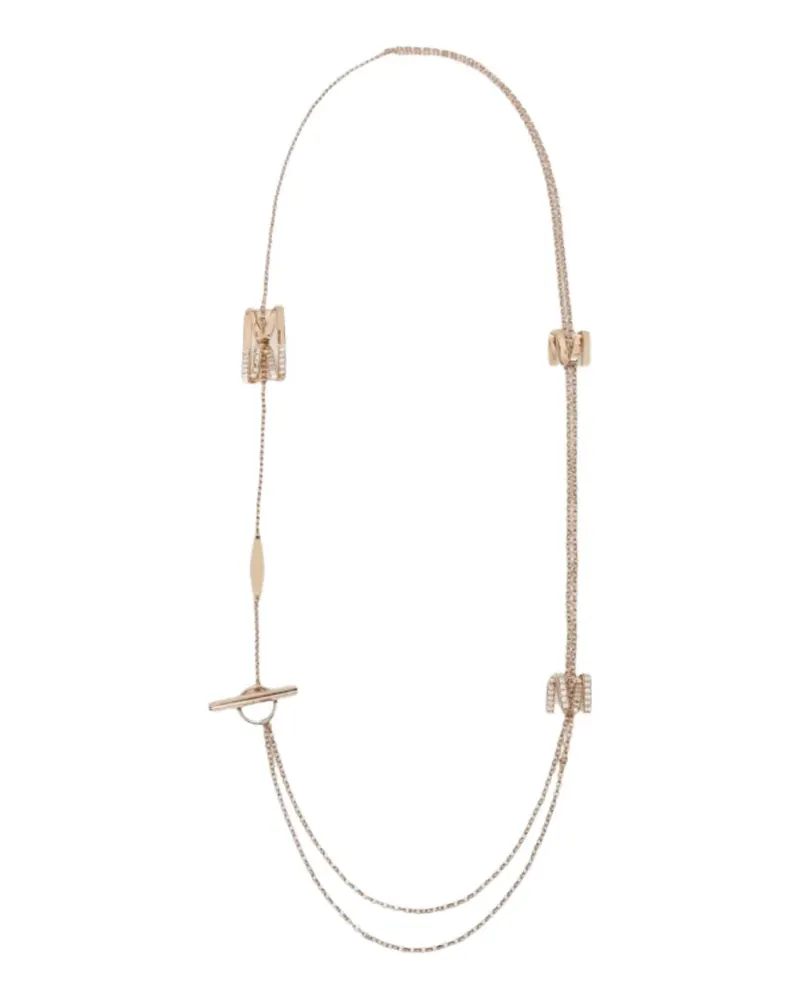 Max Mara crystal-embellished logo necklace - Rosa Rosa