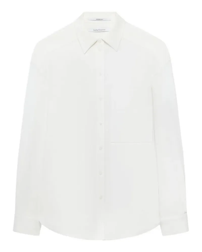 Another Tomorrow pleat-back hemp-blend shirt - Weiß Weiß