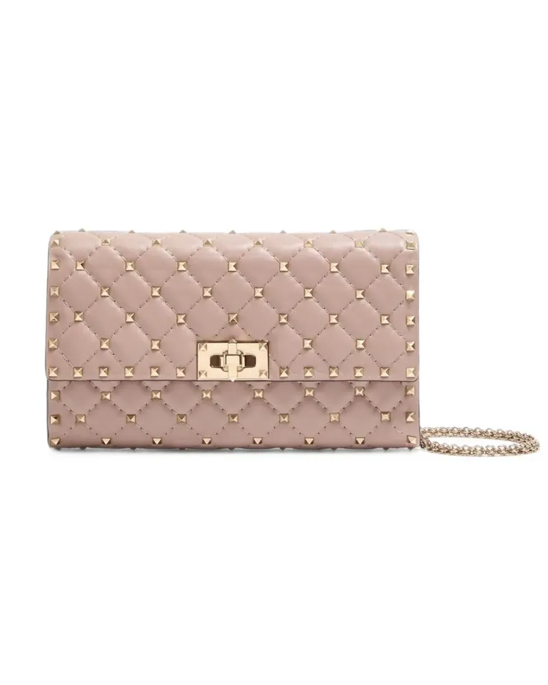 Valentino Garavani Rockstud Spike Clutch aus Nappaleder - Rosa Rosa