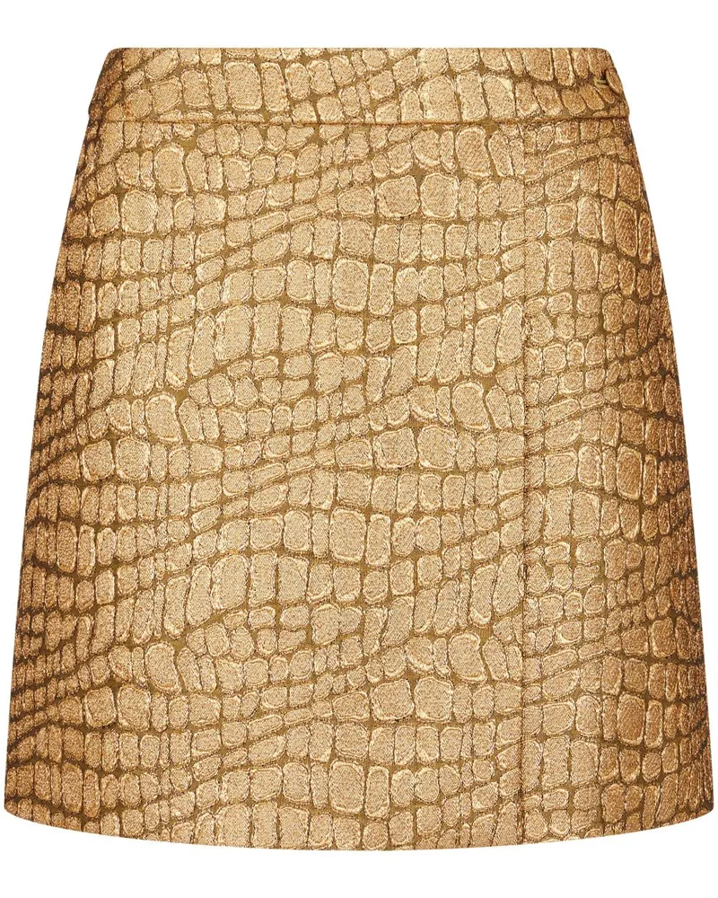 Tom Ford Minirock mit Krokodil-Jacquardmuster - Gold Gold