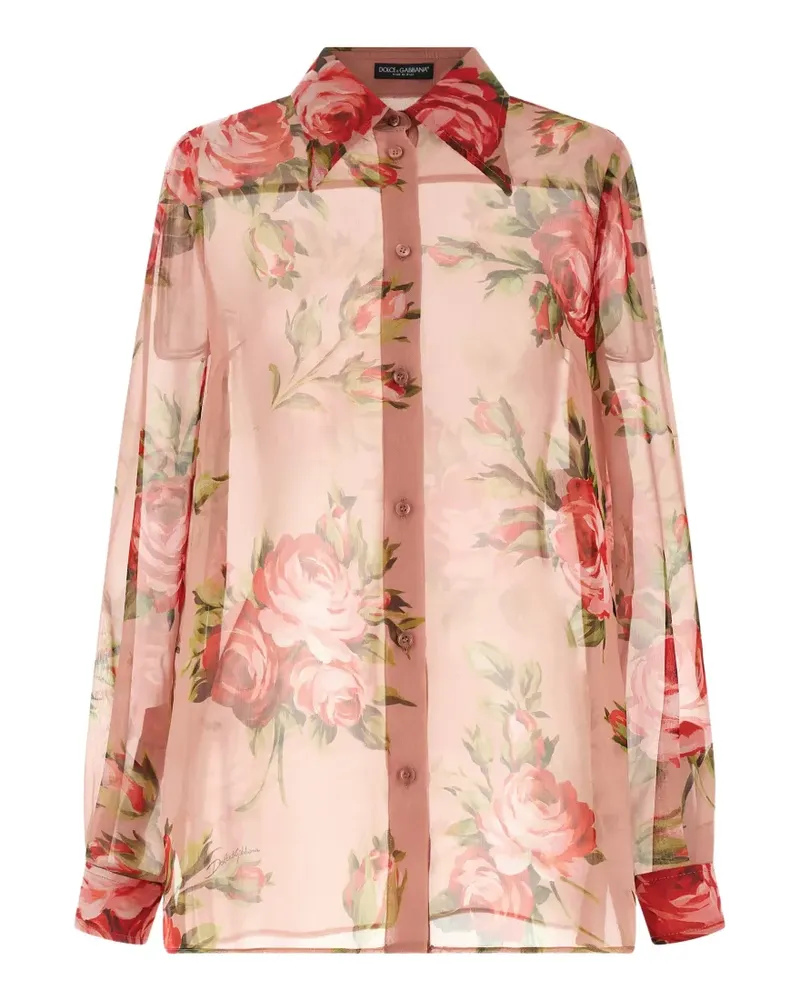 Dolce & Gabbana Bouquet Rose silk shirt - Rosa Rosa