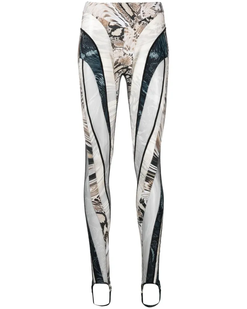 Thierry Mugler Leggings mit Schlagen-Print - Nude Nude