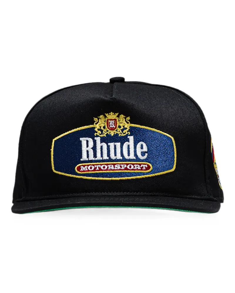 RHUDE Racing Crest Baseballkappe - Schwarz Schwarz
