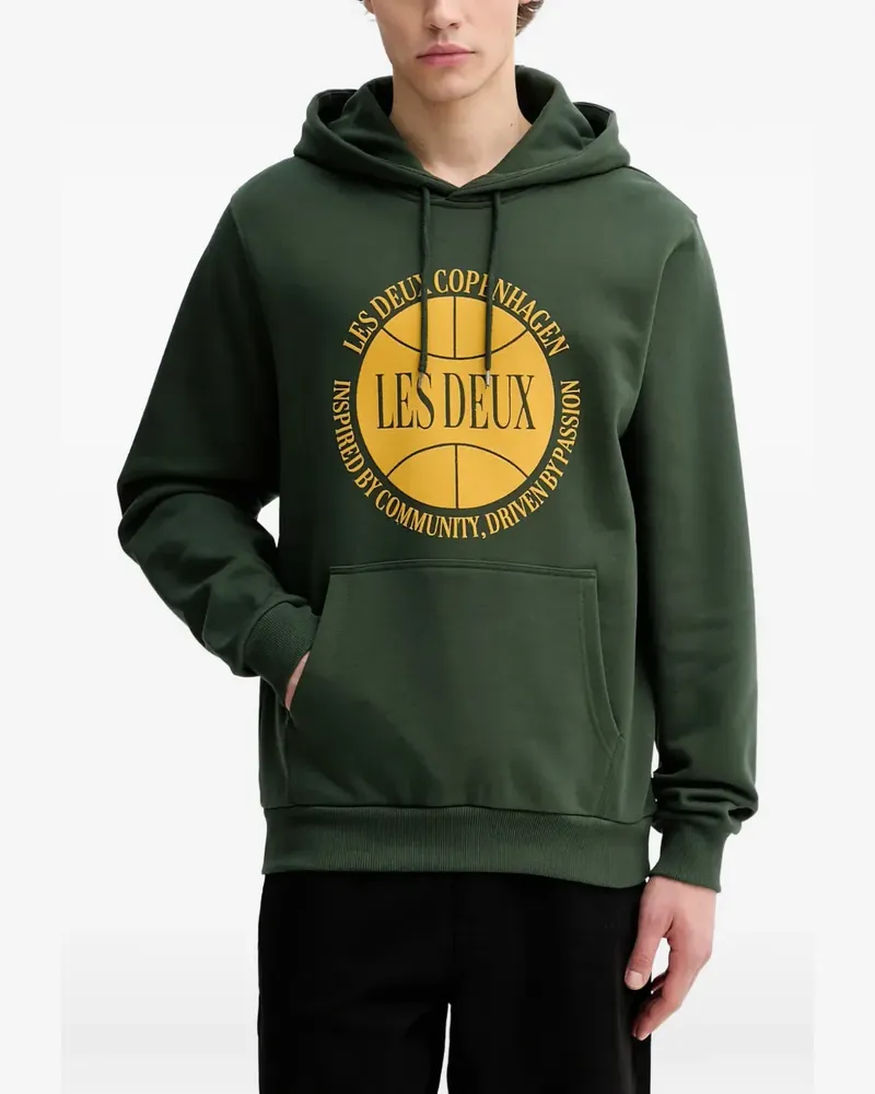 LES DEUX Ben Basketball print hoodie - Grün Grün
