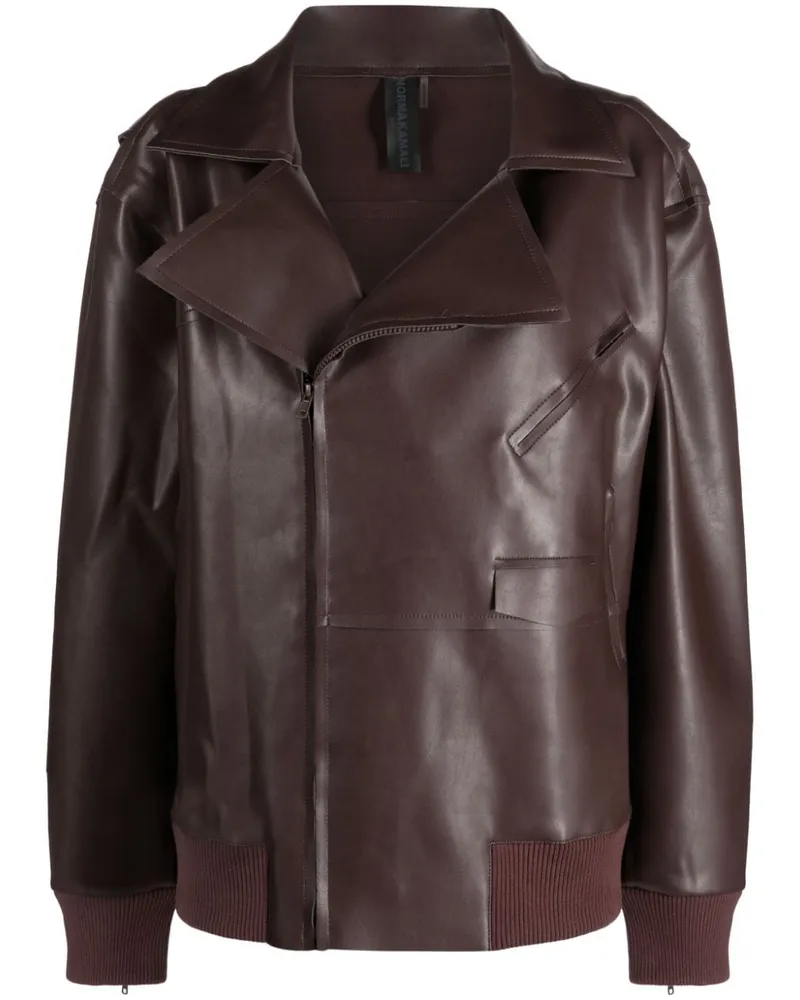 Norma Kamali Bikerjacke im Oversized-Look - Braun Braun