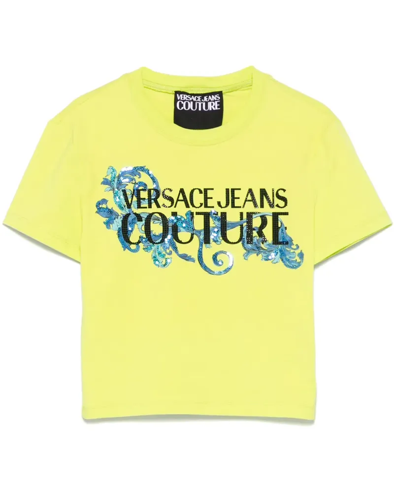 Versace Jeans T-Shirt mit Logo-Print - Grün Grün