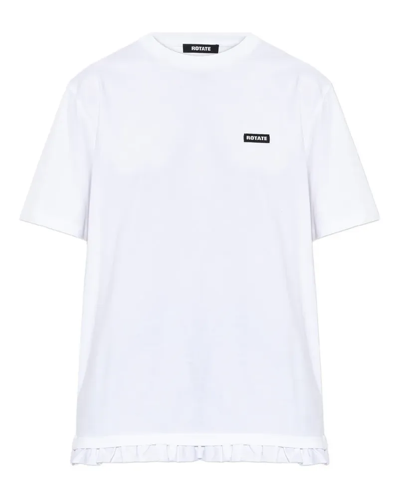 ROTATE Birger Christensen ruffled T-shirt - Weiß Weiß