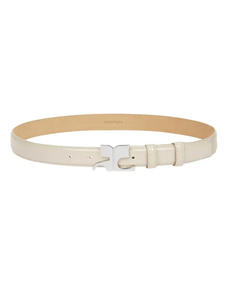 Courrèges logo-buckle belt - Nude Nude