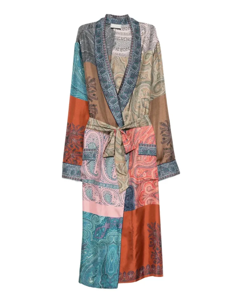 Pierre-Louis Mascia Seidenmantel mit Paisley-Print - Blau Blau