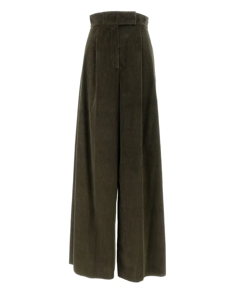 Max Mara Cordhose mit Falten - Grün Grün