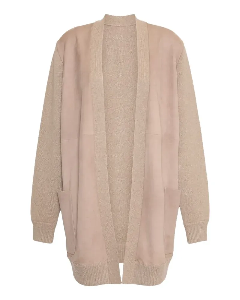 Max Mara Oliveto Cardigan mit Wildledereinsatz - Nude Nude