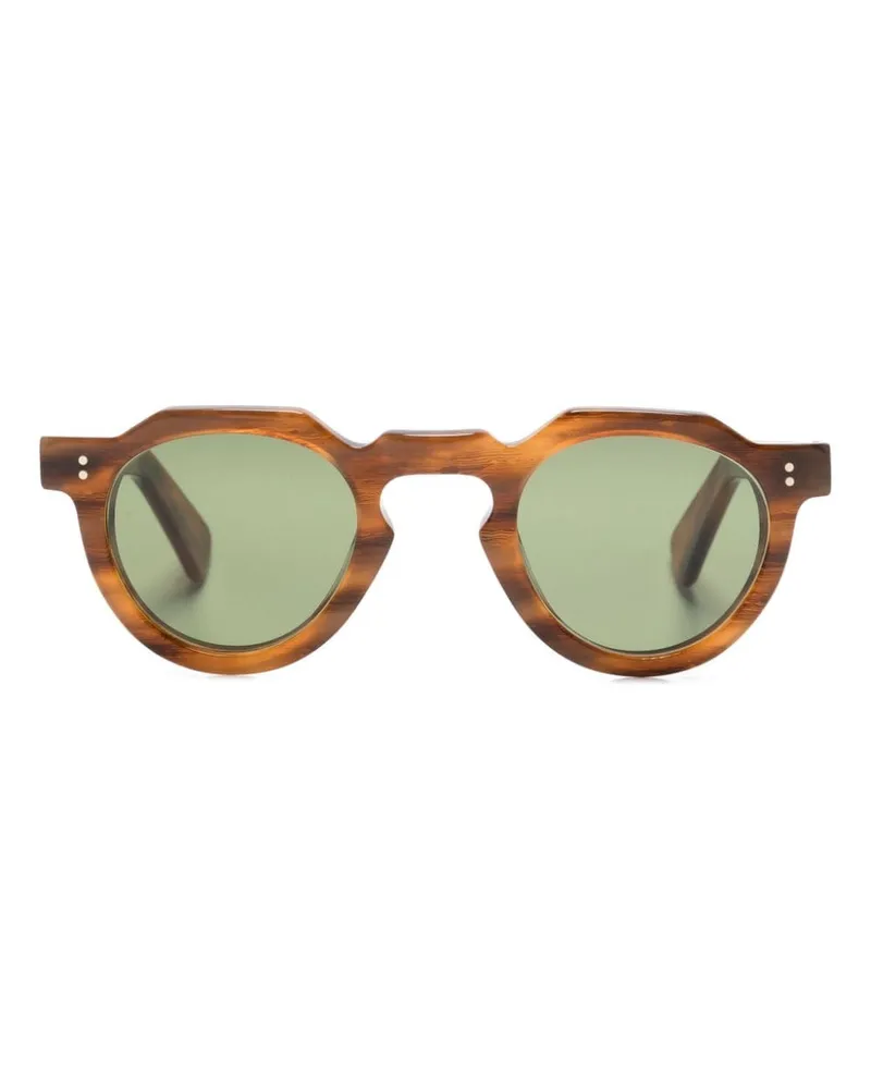 Lesca Crown Sonnenbrille mit rundem Gestell - Braun Braun